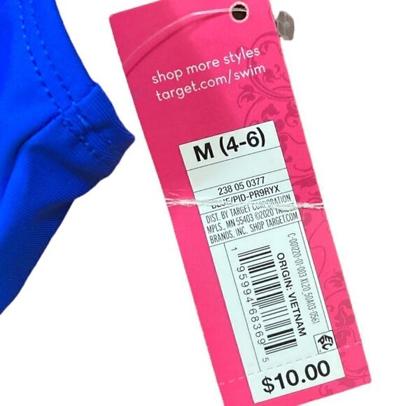 Xhilaration Juniors Blue Cinch-Front Bralette Bikini Swim Top, Size M, NWT - Picture 4 of 6